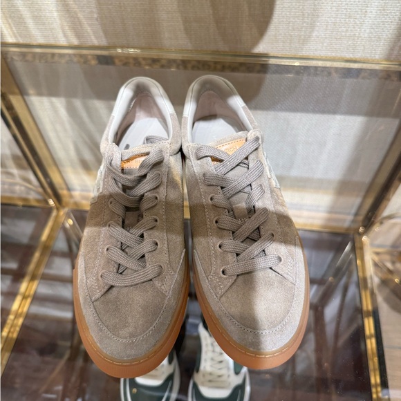 Tory Burch Leigh T-Logo Color Block Suede Leather Sneaker